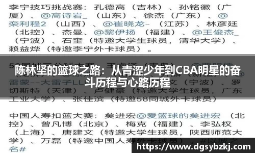 陈林坚的篮球之路：从青涩少年到CBA明星的奋斗历程与心路历程